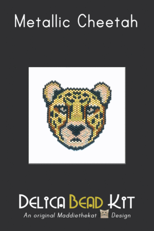 Metallic Cheetah Brick Stitch Bead Pattern PDF or Bead Kit