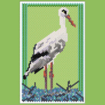 White Stork Small Peyote Bead Pattern PDF or Bead Kit